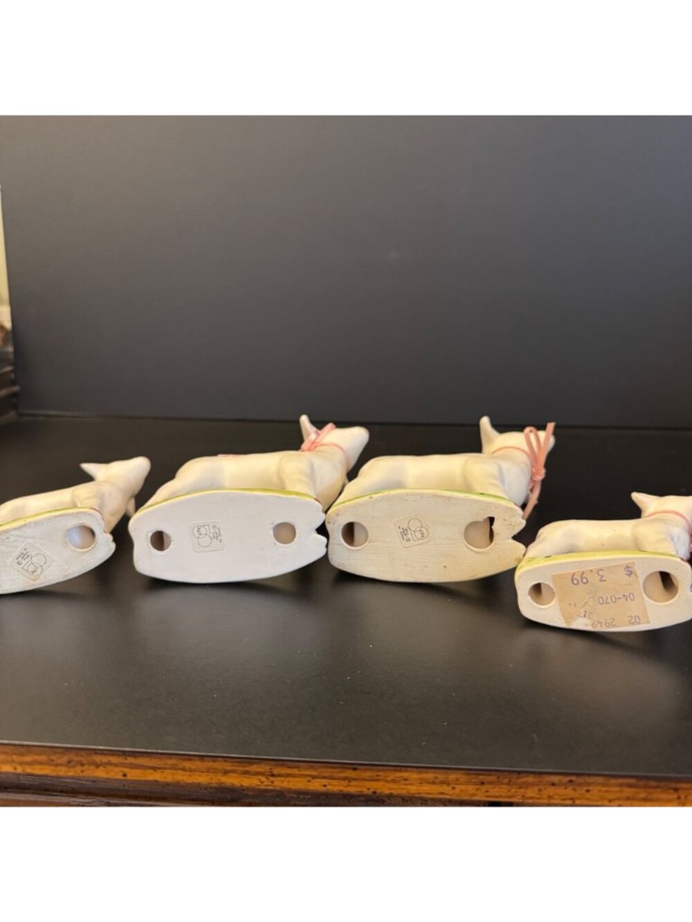 Vintage Dept 56 Sheep Lamb Family Figurines Set of 4 Farmhouse Made in Japan - Picture 11 of 14